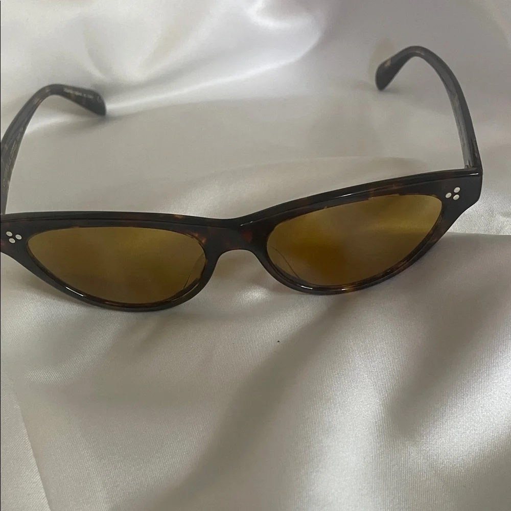 Oliver Peoples Dark Tortoiseshell Cat-Eye Sunglasses with Brown Lenses
